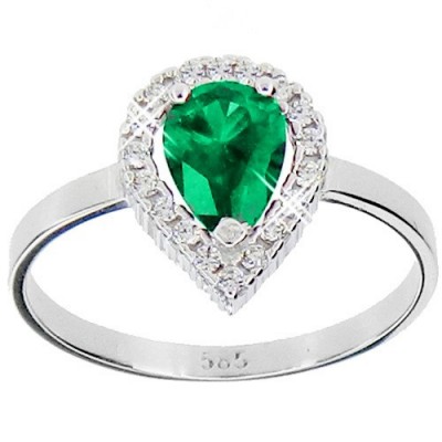 Λευκόχρυσο δαχτυλίδι Fashion K14 με ζιργκόν