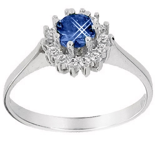 Λευκόχρυσό δαχτυλίδι Κ14 με ζιργκόν