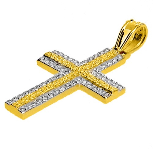 Χρυσός βαπτιστικός σταυρός Κ14 με αλυσίδα