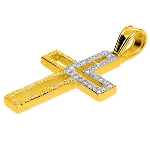 Χρυσός σταυρός Κ14 με αλυσίδα