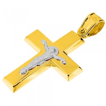 Χρυσός βαπτιστικός σταυρός Κ14 με αλυσίδα
