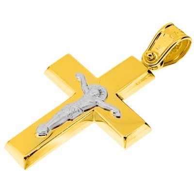 Χρυσός βαπτιστικός σταυρός Κ14 με αλυσίδα
