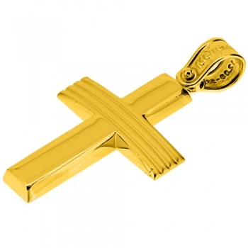 Χρυσός βαπτιστικός σταυρός Κ14 με αλυσίδα