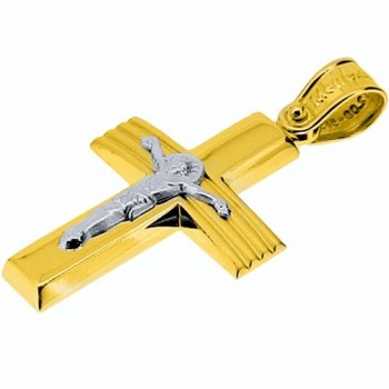 Χρυσός βαπτιστικός σταυρός Κ14 με αλυσίδα