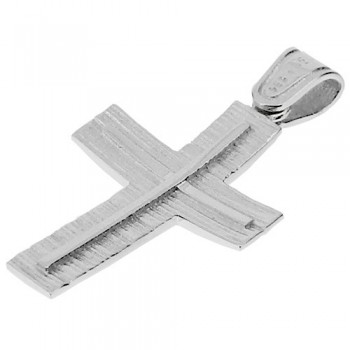 Λευκόχρυσος βαπτιστικός σταυρός Κ14 με αλυσίδα