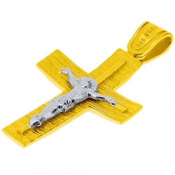 Χρυσός βαπτιστικός σταυρός Κ14 με αλυσίδα