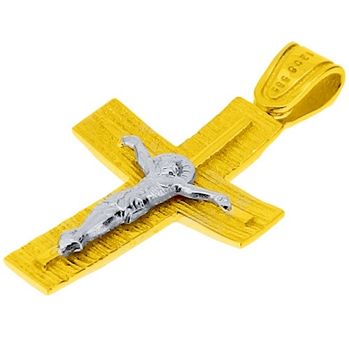 Χρυσός βαπτιστικός σταυρός Κ14 με αλυσίδα