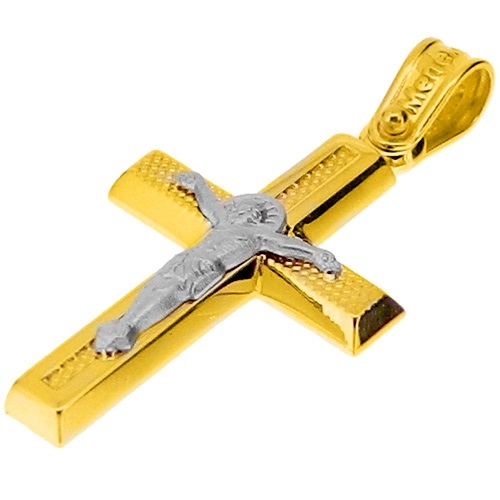 Χρυσός βαπτιστικός σταυρός Κ14 με αλυσίδα