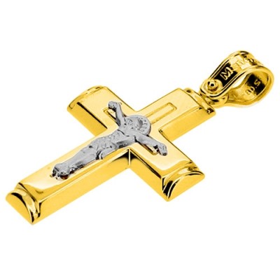 Χρυσός βαπτιστικός σταυρός Κ14 με αλυσίδα