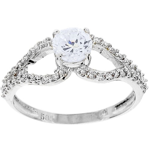 Λευκόχρυσο δαχτυλίδι μονόπετρο Κ14