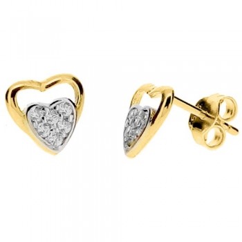 Χρυσά σκουλαρίκια Κ14 με ζιργκόν