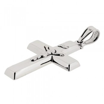 Λευκόχρυσος σταυρός Κ9 με αλυσίδα