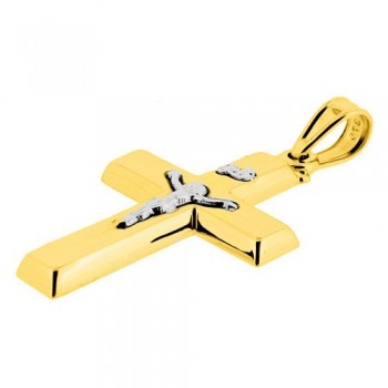 Χρυσός σταυρός Κ9 με αλυσίδα