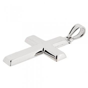 Λευκόχρυσος σταυρός Κ9 με αλυσίδα