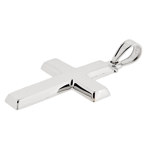 Λευκόχρυσος σταυρός Κ9 με αλυσίδα