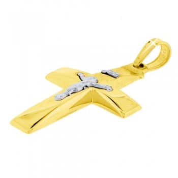 Χρυσός σταυρός Κ9 με αλυσίδα