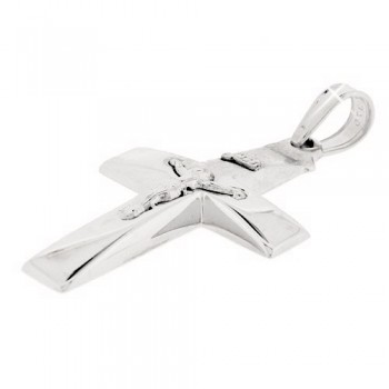 Λευκόχρυσος σταυρός Κ9 με αλυσίδα