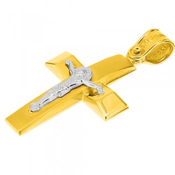 Χρυσός βαπτιστικός σταυρός Κ14 με αλυσίδα