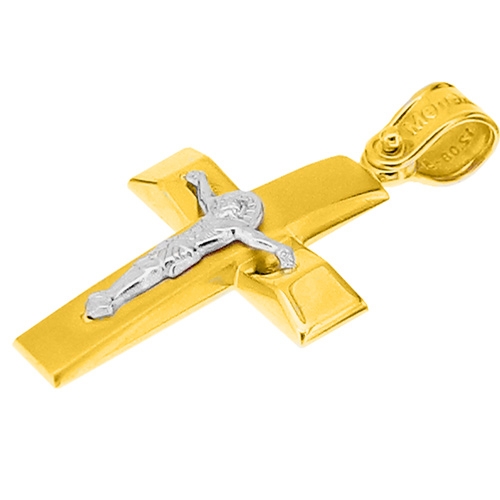 Χρυσός βαπτιστικός σταυρός Κ14 με αλυσίδα