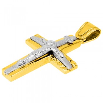 Χρυσός σταυρός Κ14 με αλυσίδα