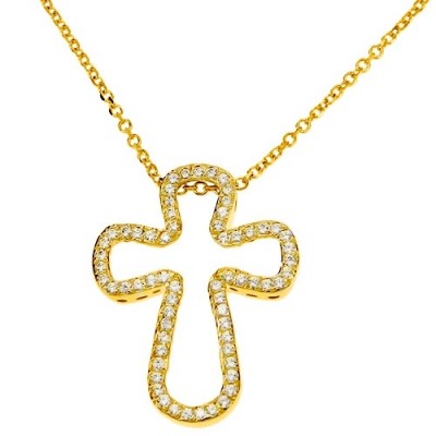 Χρυσός  σταυρός Κ14 με αλυσίδα