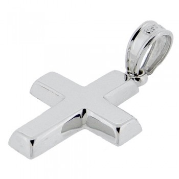 Λευκόχρυσος σταυρός Κ9 με αλυσίδα