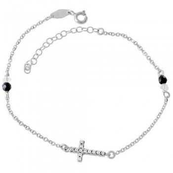 Λευκόχρυσο βραχιόλι Κ14 διπλής όψης