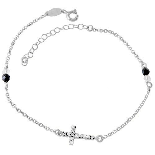 Λευκόχρυσο βραχιόλι Κ14 διπλής όψης