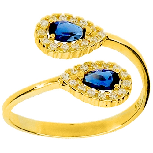 Χρυσό δαχτυλίδι Κ14 με ζιργκόν