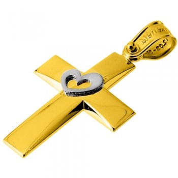 Χρυσός βαπτιστικός σταυρός Κ14 με αλυσίδα