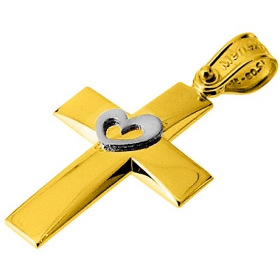 Χρυσός βαπτιστικός σταυρός Κ14 με αλυσίδα