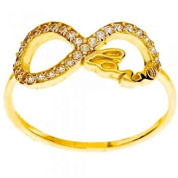 Χρυσό δαχτυλίδι love άπειρο Κ14