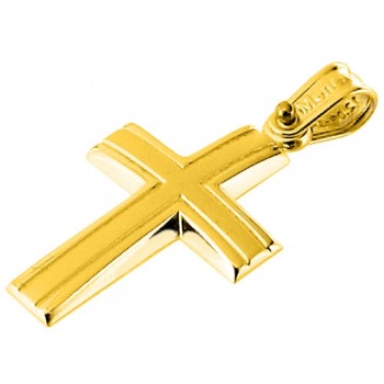 Χρυσός σταυρός Κ14 με αλυσίδα