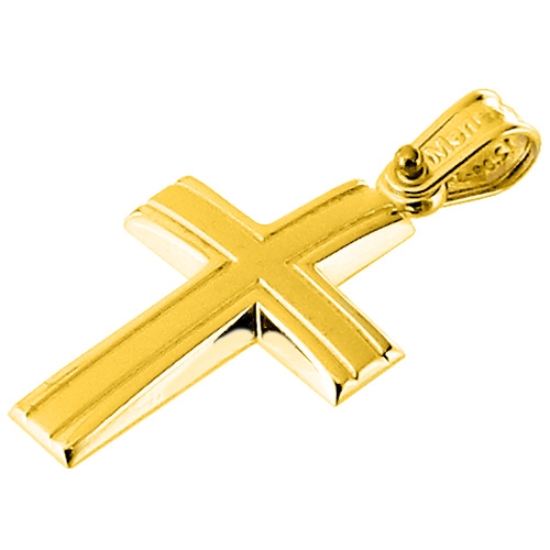 Χρυσός σταυρός Κ14 με αλυσίδα