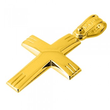 Χρυσός σταυρός Κ14 με αλυσίδα