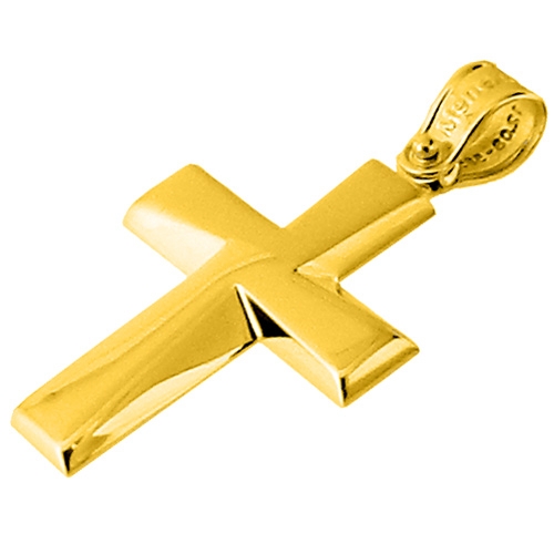 Χρυσός βαπτιστικός σταυρός Κ14 με αλυσίδα