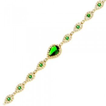 Χρυσό βραχιόλι Κ14 με ζιργκόν