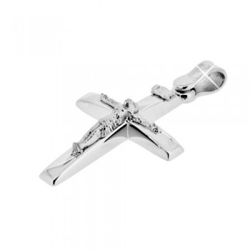 Λευκόχρυσος βαπτιστικός σταυρός Κ14