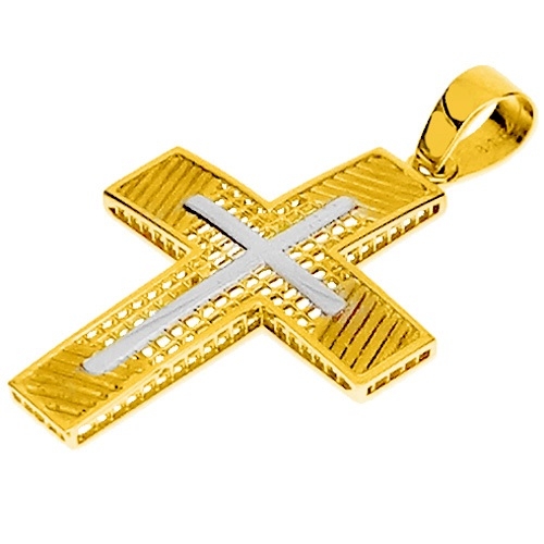 Χρυσός βαπτιστικός σταυρός Κ14 με αλυσίδα