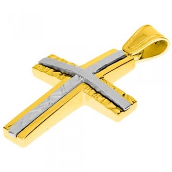 Χρυσός βαπτιστικός σταυρός Κ14 με αλυσίδα