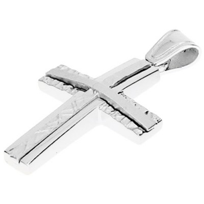 Λευκόχρυσος σταυρός Κ14 με αλυσίδα