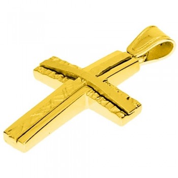 Χρυσός βαπτιστικός σταυρός Κ14 με αλυσίδα
