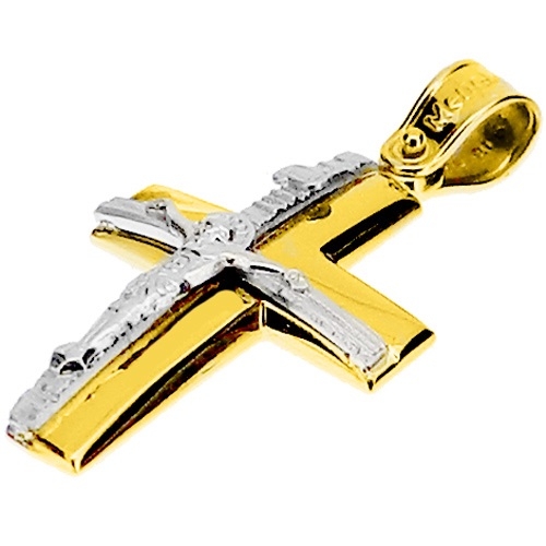 Χρυσός βαπτιστικός σταυρός Κ14 με αλυσίδα