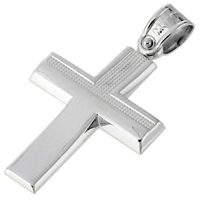 Λευκόχρυσος σταυρός Κ14 με αλυσίδα