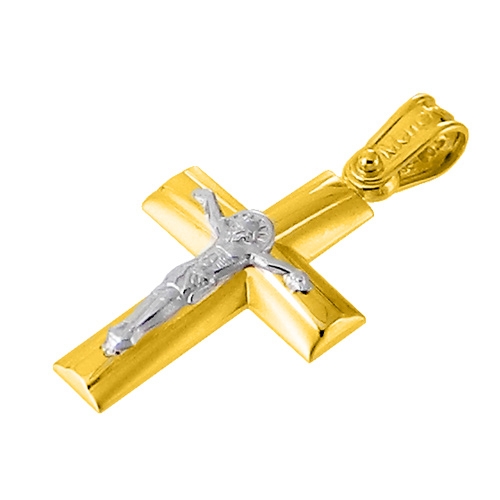 Χρυσός σταυρός Κ14 με αλυσίδα