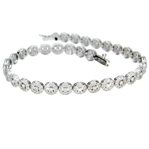 Λευκόχρυσο βραχιόλι ριβιέρα Κ14