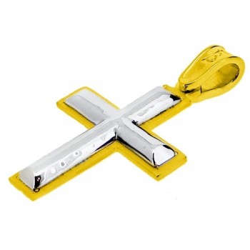 Χρυσός σταυρός Κ9 με αλυσίδα