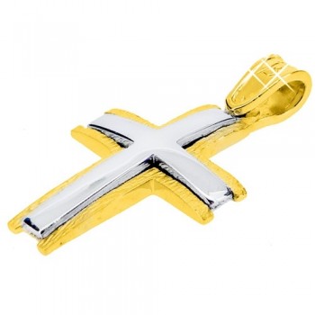 Χρυσός σταυρός Κ9 με αλυσίδα