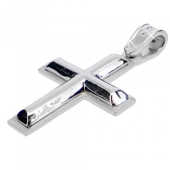 Λευκόχρυσος σταυρός Κ9 με αλυσίδα