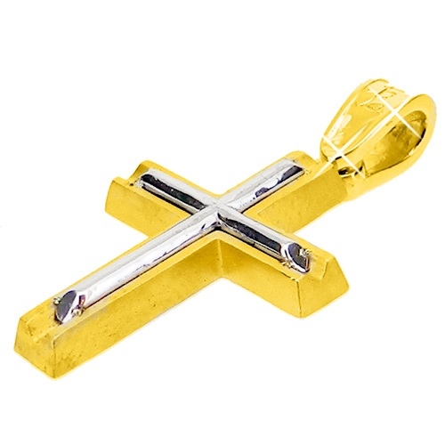 Χρυσός σταυρός Κ9 με αλυσίδα